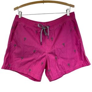 GAP Men’s Pink Palm Tree Short Swim Trunks Size L